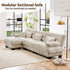 L Shaped Couch Sectional Couch, 3-Seater Cloud Couch Sectional Oversized Couch, Sofa Bed Couch with Round Bolster Armrests 5 Pillows, Modular Couch Home Sofa Living Room Couch