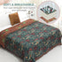 Boho Fall Throw Blanket for Bed，100% Ultra Cotton Soft Breathable Bed Throw Floral Printed Farmhouse Decor Rustic Bed Throws for Couch Sofa Quilt 90" x 98"