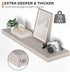 Floating Shelves - 10.3 Inch Deep Wall Shelf for Decor & Storage - Wall Mounted Display Shelving with Invisible Heavy-Duty Metal Bracket - 36" W x 10.3" D x 1.8" H - Set of 1 - Rustic Grey