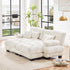 Loveseat Modular Sectional Sofa, U Shaped Couch with Ottoman, Cloud Couch Sectional Couch Home Sofa Living Room Oversized Couch Deep Seat Couch with Round Bolster Armrests 4 Pillows(White)