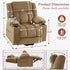 Three Motor Large-Wide Power Lift Chairs Recliners for Big and Tall Elderly, 180° Lay Flat Lift Chair, Infinite Position, Power Headrest, Heat & Vibration Massage (Plush Flannel, Camel Beige)