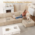 Modular Sectional Sofa with Chaise U Shaped Sectional Couch for Living Room, 8-Seater Comfy Cloud Couches, Plush Corduroy, Beige