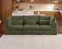 Oversized Modular Sofa, Extra Deep Cloud Chenille Sectional Couch with Ottoman Chaise, Fluffy Chenille 3 Seater Sofa for Living Room, Villa (Basic 3 Seater, Chenille Green)
