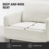 Oversized Accent Chair for Living Room Chairs Reading Arm Chair Comfy Modern Single Sofa Side Chairs with Metal Legs & Soft Cushion for Bedroom, Balcony,Waiting Room (Polyester, Pearl White)