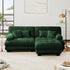 Modular Sectional Sofa, Comfy Cloud Couch Oversized Loveseat with Ottoman, Sectional Couches for Living Room, Modern Chenille L Shaped Couch, Sleeper Deep Seat Sofa with Throw Pillows, Green