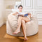 4FT Bean Bag Chair: Bean Bag with Velvet Cover, Fluffy and Comfy Bean Bag Chairs for Adults and Kids, Bean Bag Sofa Filled with High-Density Sponge for Gaming (Yellowish Beige)