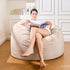 4FT Bean Bag Chair: Bean Bag with Velvet Cover, Fluffy and Comfy Bean Bag Chairs for Adults and Kids, Bean Bag Sofa Filled with High-Density Sponge for Gaming (Yellowish Beige)