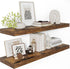 12" Deep Floating Shelves for Wall 36 Inches Long, Heavy Duty Wall Shelves for Bedroom Bathroom Kitchen Laundry Room, Farmhouse Rustic Shelves for Home Decor, 36" X 12" X 2" Set Of 2, Rustic Brown