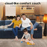 157.5" 4-Seater Cloud Sofa,Modular Sectional Couch,Modern Deep Seat Upholstered Couches with Plush Corduroy Fabric for Living Room Furniture,Bedroom and Apartment,No Assembly Required,Blue