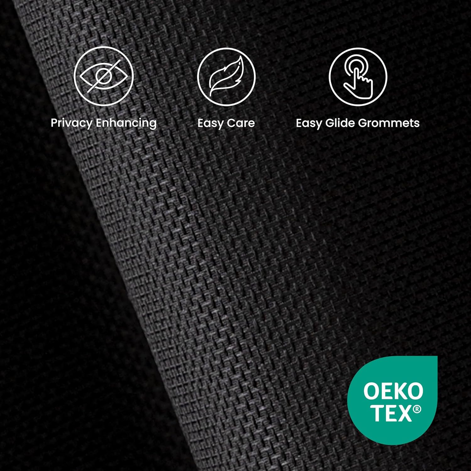 Blackout Curtains for Room Darkening Window Drapes with Rod Pocket 2 Panels Set-Black