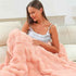RYNGHIPY Faux Fur Blanket for Couch Fluffy Warm Throw Blanket for Sofa Bed Soft Plush Thick Bubble Blanket (Blush, 63''x79'')