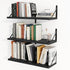 Heimlove 24 Inches Black Floating Shelves,8 Inches Deep Wall Bookshelf Mounted Display&Storage Wood Wall Shelves for Kitchen Bathroom Laundry Living Room,Set of 3