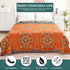 Throw Blanket for Couch Bed Chair,100% Cotton Soft Lightweight Blanket Rustic Quilt -Orange Floral Printed Farmhouse Decor Bed All Season Blankets,80"×90"