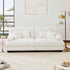 Loveseat Modular Sectional Sofa, Cloud Couch 2 Seater Sectional Couch Home Sofa Living Room Oversized Couch, Modern Deep Seat Couch with Chaise with Round Bolster Armrests 4 Pillows(White)