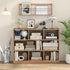 Tangkula 8-Cube Bookcase, Wood 3 Tier Open Storage Bookshelf, Modern Multipurpose Display Cabinet for Living Room, Study, Reading Nook, 48 x 12.5 x 36.5 Inch, Natural