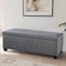 BELLEZE Storage Ottoman, 47 Inch Bench Bedroom Bench with Safety Close Hinge, Extra Long Ottoman with Storage for Living Room, Entryway, Hallway, Foot Rest, Support 300lbs - Gray