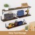 Heimlove 36 Inch Floating Bookshelves Set of 3,Heavy Duty Wall Mounted Bookshelves,Rustic Brown Wall Bookshelf for Living Room,Bedroom,Kitchen,Laundry Room Storage & Decor
