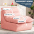 Misolant Bean Bag Chairs，Big Corduroy Fabric Sofa Bean Bag Chair for Adults and Teens with High-Resilience Sponge, Non-Slip Base Floor Lounge Sofa for Home, Living Room, Bedroom, Gaming Pink