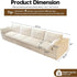 157.5" 4-Seater Cloud Sofa,Modular Sectional Couch,Modern Deep Seat Upholstered Couches with Plush Corduroy Fabric for Living Room Furniture,Bedroom and Apartment,No Assembly Required,White