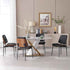 BV Dining Chairs Set of 4, PU Leather Armless Kitchen Chair in Modern Walnut Style, Mid Century Bentwood Side Chair with Metal Legs, Retro Accent Guest Chair for Kitchen Dining Room(Black)