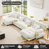 U Shaped Couch Sectional Couch, 4-Seater Cloud Couch Sectional Oversized Couch, Sofa Bed Couch with Round Bolster Armrests 6 Pillows, Modular Couch Home Sofa Living Room Couch(White)