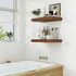 Heimlove 12" Deep Floating Shelves for Wall, 24 Inch Wall Shelf Bathroom Shelves Set of 1, Wall Mounted Shelves for Books Living Room Laundry Room Bedroom Kitchen Home Office, Walnut