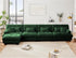 Modular Sectional Sofa, Comfy Cloud Couch 4 Seater Couch with Ottoman, Sectional Couches for Living Room, Modern Chenille L Shaped Couches, Sleeper Deep Seat Sofa with Throw Pillows, Green
