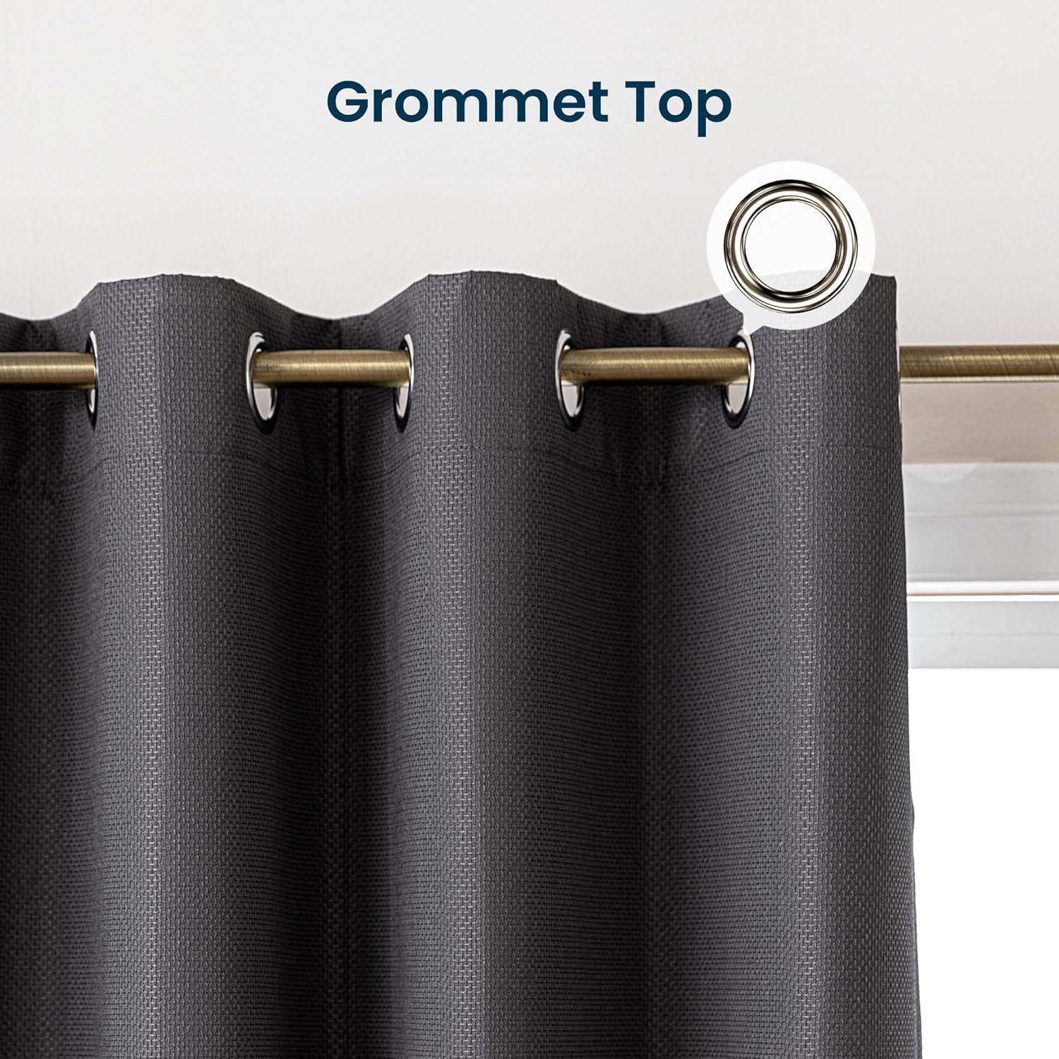 Blackout Curtains for Room Darkening Window Drapes with Rod Pocket 2 Panels Set-Dark Gray