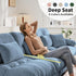 Modular Sectional Sofa, Comfy Cloud Couch 3 Seater Couch with Ottoman, Sectional Couches for Living Room, Modern Chenille L Shaped Couches, Sleeper Deep Seat Sofa with Throw Pillows, Blue