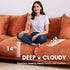 Modern Minimalist Chenille Modular Sectional Sofa, Oversized Couch and Loveseat Set with Thick Cushions, Upholstered Sofa for Small Spaces, Living Room, Bedroom, Office, Apartment(Orange,75" Loveseat)