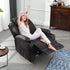 Power Recliner Chair with Heat and Massage, PU Leather Home Theater Seating with LED Lights/Cup Holders/Side Pocket/USB Port, Reclining Sofa Chair for Living Room (1, Black)