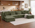 Oversized Modular Sofa, Extra Deep Cloud Chenille Sectional Couch with Ottoman Chaise, Fluffy Chenille 6 Seat U-Shaped Sofa for Living Room, Villa (U Shape 6 Seater, Chenille Green)