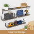 Heimlove 48 Inch Large Floating Bookshelves Set of 3,Wall Mounted Bookshelves,Heavy Duty Bracket Shelves for Living Room,Bedroom,Kitchen,Laundry Room Storage & Decor,Rustic Silver Grey