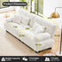 Loveseat Modular Sectional Sofa, Cloud Couch 2 Seater Sectional Couch Home Sofa Living Room Oversized Couch, Modern Deep Seat Couch with Chaise with Round Bolster Armrests 4 Pillows(White)