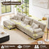 L Shaped Couch Sectional Couch, 3-Seater Cloud Couch Sectional Oversized Couch, Sofa Bed Couch with Round Bolster Armrests 5 Pillows, Modular Couch Home Sofa Living Room Couch