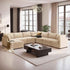 Modular Sectional Sofa with Chaise U Shaped Sectional Couch for Living Room, 8-Seater Comfy Cloud Couches with One Movable Ottoman, Plush Corduroy, Beige