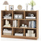 Tangkula 8-Cube Bookcase, Wood 3 Tier Open Storage Bookshelf, Modern Multipurpose Display Cabinet for Living Room, Study, Reading Nook, 48 x 12.5 x 36.5 Inch, Natural