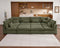 Oversized Modular Sofa, Extra Deep Cloud Corduroy Sectional Couch with Ottoman Chaise, Fluffy Chenille L-Shaped Sofas for Living Room, Villa (Sofa Bed 8 Seater, Chenille Green)