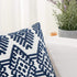 HWY 50 Navy Blue Decorative Throw Pillow Covers 18x18 Inch, Pack of 2 Embroidered Cotton Farmhouse Cushion Cover Pillow Case for Sofa Couch Living Room Bed Bedroon, Diamond Geometric Design