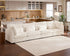 Oversized Modular Sofa, Extra Deep Cloud Corduroy Sectional Couch with Ottoman Chaise, Fluffy Chenille 4 Seater Sofa for Living Room, Villa (Basic 4 Seater, Corduroy White)