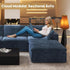 157.5" U Shaped Modern Sofa Modular Sectional Cloud Couch with 2 Ottoman,Deep Seat Upholstered Couches with Corduroy Fabric for Living Room Furniture,Bedroom and Apartment,No Assembly Required,Blue