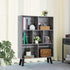 LEYAOYAO Bookshelf Cube Storage Organizer,3 Tier Bookcase with Legs,Modern Wood Open Shelf,Dirty Grey Bookshelves,Free Standing Display Short Book Shelves for Narrow Space,Bedroom,Living Room,Office