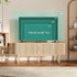 LINSY HOME TV Stand for 65" TV, Mid-Century Modern 58" Entertainment Center with Sliding Tambour Door and Storage Cabinet, Cruved TV Media Console Table for Living Room, Bedroom, Oak