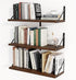 Heimlove Floating Shelves for Wall 24 Inches,8 Inches Deep Wall Bookshelf Mounted Display&Storage Wood Shelves for Kitchen Bathroom Laundry Living Room,Set of 3 (Walnut Color)