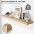 Fun Memories 55 Inch Floating Shelves - 9 Inch Deep Rustic Wooden Wall Shelves - Extra Deeper & Thicker Wall Mounted Storage Shelf for Living Room, Kitchen, Farmhouse - 55" W x 9" D x 1.8" H - Oak