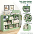 Tangkula 8-Cube Bookcase, Wood 3 Tier Open Storage Bookshelf, Modern Multipurpose Display Cabinet for Living Room, Study, Reading Nook, 48 x 12.5 x 36.5 Inch (Green)
