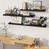 Black Floating Shelves 48 Inch Long, 8 Deep Floating Shelves for Wall, Rustic 48" Long Fireplace Mantel, Large 48 x 8 Wall Shelves for Bedroom, Living Room, Bathroom, Black Deep Shelves Set of 1