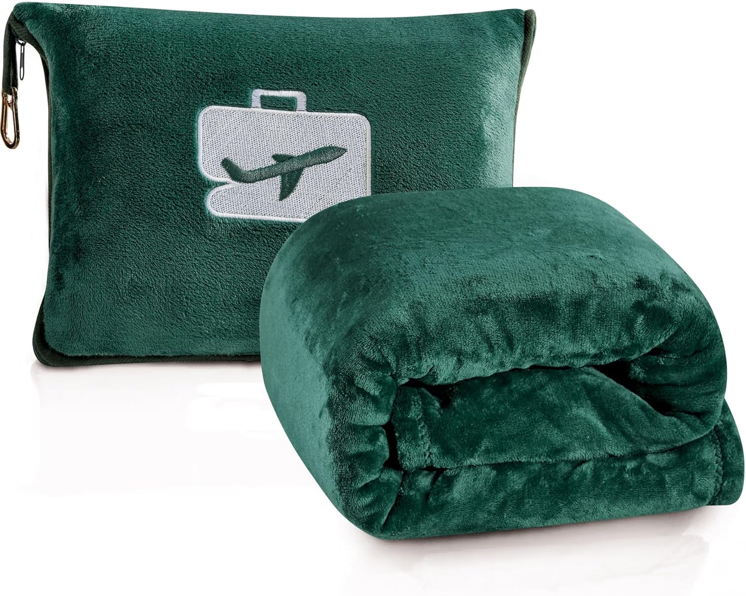 Comfort Fly Travel Blanket & Pillow – 2-in-1 Micro Plush Airplane Blanket with Carry Case (40" x 70")