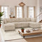Modular Sectional Sofa, 130.7 Inch U Shaped Couch Set for Living Room, 4-Seater Comfy Cloud Couches with Two Movable Ottoman, DIY Combination, Plush Corduroy, Beige