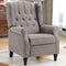 CANMOV Push Back Recliner Chair, Accent Chair,Mid Century Wingback Recliner, Fabric Push Back Recliner Chair Single Armchair Sofa with Rivet Decoration,Button-Tufted Back for Living Room, Grey